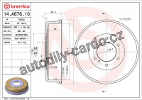 Brzdový buben BREMBO 14.A676.10 - NISSAN Brzdový buben BREMBO 14.A676.10 - NISSAN