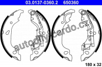Sada brzdových čelistí ATE 03.0137-0360 (AT 650360) Sada brzdových čelistí ATE 03.0137-0360 (AT 650360)