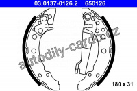Sada brzdových čelistí ATE 03.0137-0126 (AT 650126) - AUDI, SEAT, ŠKODA, VW Sada brzdových čelistí ATE 03.0137-0126 (AT 650126) - AUDI, SEAT, ŠKODA, VW