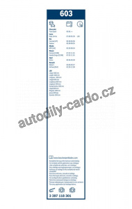 Sada stěračů BOSCH (BO 3397118301) - 600mm + 600mm