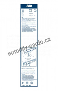 Sada stěračů BOSCH (BO 3397118801) - 280mm + 280mm