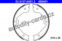 Sada brzdových čelistí ATE 03.0137-0451 (AT 650451) Sada brzdových čelistí ATE 03.0137-0451 (AT 650451)