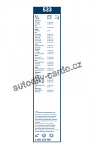 Sada stěračů BOSCH (BO 3397118405) - 530mm + 475mm