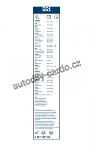 Sada stěračů BOSCH (BO 3397118422) - 550mm + 500mm