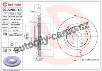 Brzdový kotouč BREMBO 09.N264.11 - CITROËN, MITSUBISHI, PEUGEOT
