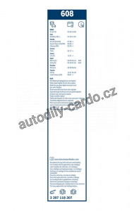 Sada stěračů BOSCH (BO 3397118307) - 600mm + 550mm Sada stěračů BOSCH (BO 3397118307) - 600mm + 550mm
