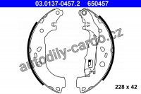 Sada brzdových čelistí ATE 03.0137-0457 (AT 650457) Sada brzdových čelistí ATE 03.0137-0457 (AT 650457)