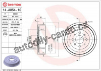 Brzdový buben BREMBO 14.A854.10