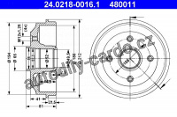 Brzdový buben ATE 24.0218-0016 (AT 480011) - CITROËN, PEUGEOT Brzdový buben ATE 24.0218-0016 (AT 480011) - CITROËN, PEUGEOT
