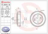 Brzdový buben BREMBO 14.C012.10