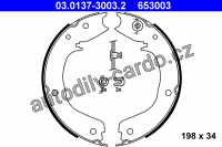 Sada brzdových čelistí, parkovací brzda ATE 03.0137-3003 (AT 653003)