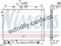 Chladič motoru NISSENS 67496 Chladič motoru NISSENS 67496