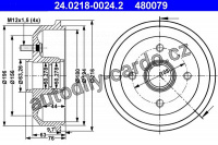 Brzdový buben ATE 24.0218-0024 (AT 480079) - FORD Brzdový buben ATE 24.0218-0024 (AT 480079) - FORD