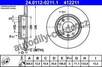 Brzdový kotouč ATE 24.0112-0211 (AT 412211) Brzdový kotouč ATE 24.0112-0211 (AT 412211)