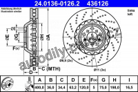 Brzdový kotouč ATE 24.0136-0126 (AT 436126) Brzdový kotouč ATE 24.0136-0126 (AT 436126)