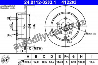 Brzdový kotouč ATE 24.0112-0203 (AT 412203) Brzdový kotouč ATE 24.0112-0203 (AT 412203)