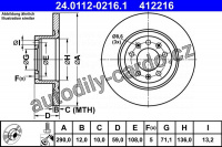 Brzdový kotouč ATE 24.0112-0216 (AT 412216) Brzdový kotouč ATE 24.0112-0216 (AT 412216)
