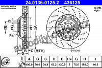 Brzdový kotouč ATE 24.0136-0125 (AT 436125) Brzdový kotouč ATE 24.0136-0125 (AT 436125)