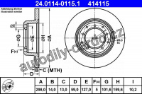 Brzdový kotouč ATE 24.0114-0115 (AT 414115) Brzdový kotouč ATE 24.0114-0115 (AT 414115)