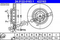 Brzdový kotouč ATE 24.0122-0163 (AT 422163) - AUDI, SEAT, VW Brzdový kotouč ATE 24.0122-0163 (AT 422163) - AUDI, SEAT, VW