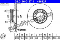 Brzdový kotouč ATE 24.0116-0127 (AT 416127) Brzdový kotouč ATE 24.0116-0127 (AT 416127)