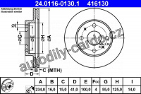 Brzdový kotouč ATE 24.0116-0130 (AT 416130) Brzdový kotouč ATE 24.0116-0130 (AT 416130)