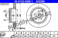 Brzdový kotouč ATE 24.0122-0268 (AT 422268) Brzdový kotouč ATE 24.0122-0268 (AT 422268)