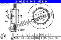 Brzdový kotouč ATE 24.0323-0114 (AT 523114)