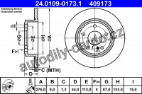 Brzdový kotouč ATE 24.0109-0173 (AT 409173) Brzdový kotouč ATE 24.0109-0173 (AT 409173)