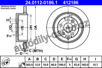 Brzdový kotouč ATE 24.0112-0186 (AT 412186) Brzdový kotouč ATE 24.0112-0186 (AT 412186)