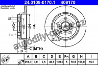 Brzdový kotouč ATE 24.0109-0170 (AT 409170) Brzdový kotouč ATE 24.0109-0170 (AT 409170)