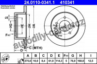 Brzdový kotouč ATE 24.0110-0341 (AT 410341) Brzdový kotouč ATE 24.0110-0341 (AT 410341)