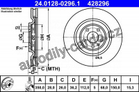 Brzdový kotouč ATE 24.0128-0296 (AT 428296) Brzdový kotouč ATE 24.0128-0296 (AT 428296)