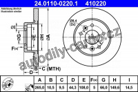 Brzdový kotouč ATE 24.0110-0220 (AT 410220)
