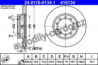 Brzdový kotouč ATE 24.0116-0134 (AT 416134) Brzdový kotouč ATE 24.0116-0134 (AT 416134)