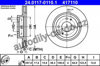 Brzdový kotouč ATE 24.0117-0110 (AT 417110) Brzdový kotouč ATE 24.0117-0110 (AT 417110)