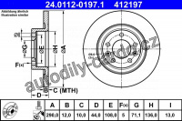 Brzdový kotouč ATE 24.0112-0197 (AT 412197) Brzdový kotouč ATE 24.0112-0197 (AT 412197)