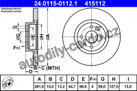 Brzdový kotouč ATE 24.0115-0112 (AT 415112) - LANCIA