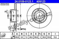 Brzdový kotouč ATE 24.0109-0123 (AT 409123) - AUDI, SEAT, ŠKODA, VW Brzdový kotouč ATE 24.0109-0123 (AT 409123) - AUDI, SEAT, ŠKODA, VW