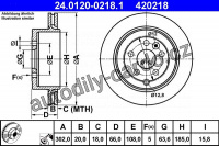 Brzdový kotouč ATE 24.0120-0218 (AT 420218) Brzdový kotouč ATE 24.0120-0218 (AT 420218)