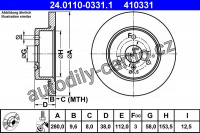 Brzdový kotouč ATE 24.0110-0331 (AT 410331) - SMART