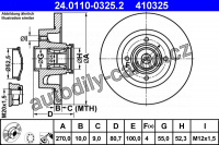 Brzdový kotouč ATE 24.0110-0325 (AT 410325) - RENAULT