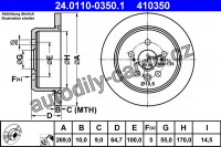 Brzdový kotouč ATE 24.0110-0350 (AT 410350) Brzdový kotouč ATE 24.0110-0350 (AT 410350)