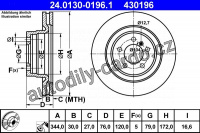 Brzdový kotouč ATE 24.0130-0196 (AT 430196) Brzdový kotouč ATE 24.0130-0196 (AT 430196)