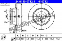 Brzdový kotouč ATE 24.0110-0712 (AT 410712) - LEXUS