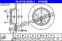 Brzdový kotouč ATE 24.0110-0358 (AT 410358) Brzdový kotouč ATE 24.0110-0358 (AT 410358)
