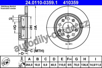 Brzdový kotouč ATE 24.0110-0359 (AT 410359) Brzdový kotouč ATE 24.0110-0359 (AT 410359)