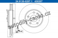 Brzdový kotouč ATE 24.0130-0207 (AT 430207) Brzdový kotouč ATE 24.0130-0207 (AT 430207)