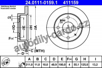 Brzdový kotouč ATE 24.0111-0159 (AT 411159) - DAIHATSU