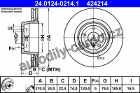 Brzdový kotouč ATE 24.0124-0214 (AT 424214) Brzdový kotouč ATE 24.0124-0214 (AT 424214)